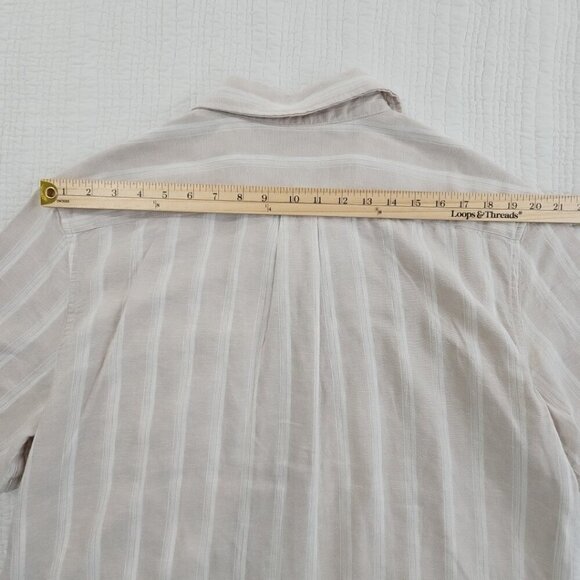 Panama Jack Linen Blend Shirt Men's Size L Beige Stripe NEW Button-Up Collared - Picture 11 of 14